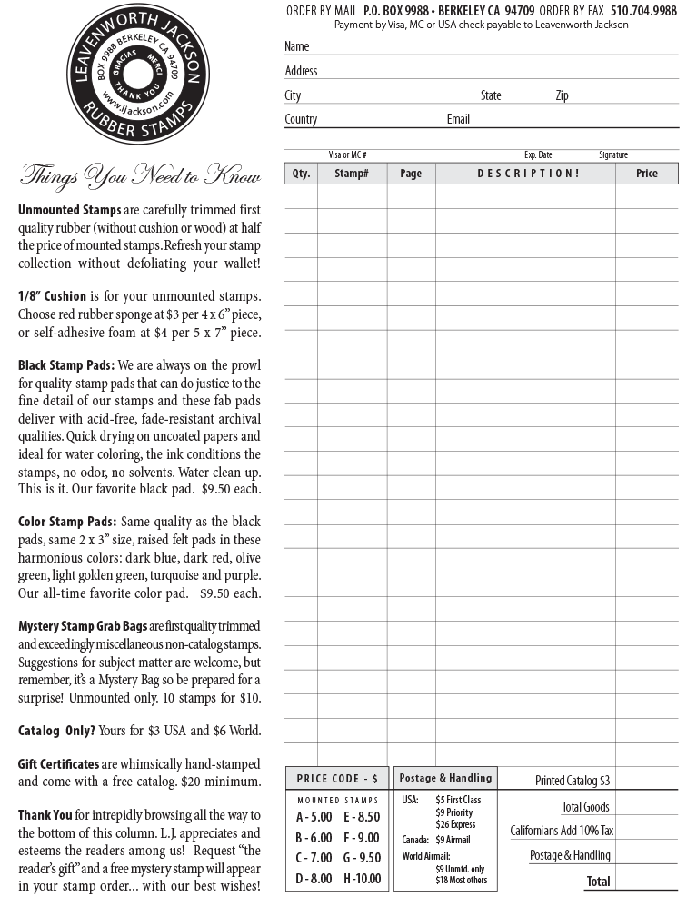 Catalog Order Form